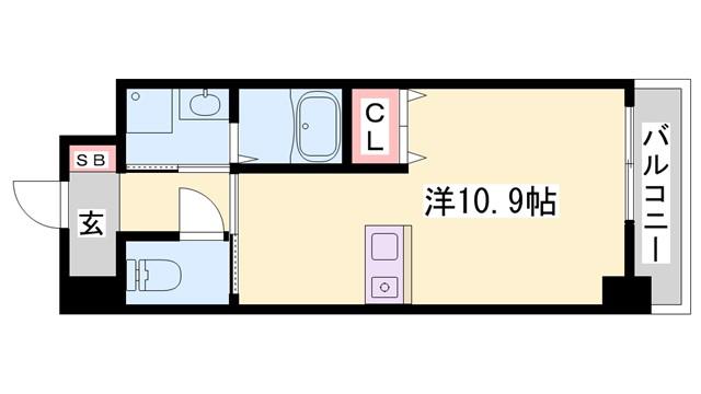 インタービレッジ高岡駅前(ワンルーム/4階)の間取り写真