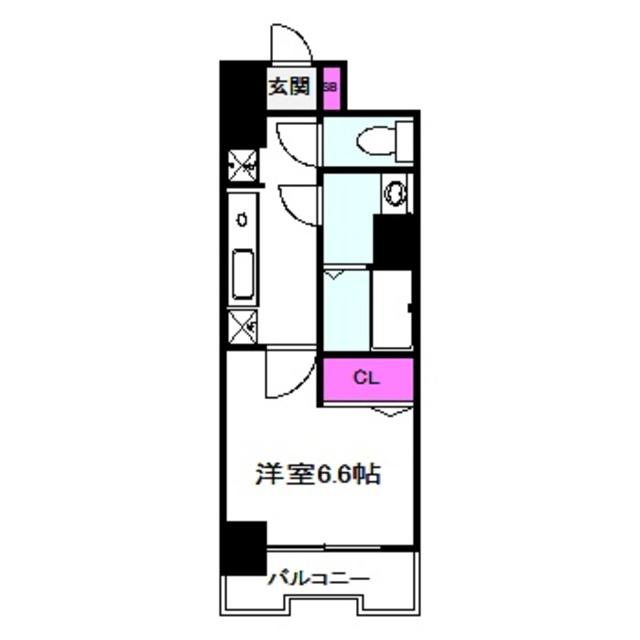 エスリード京橋(1K/12階)の間取り写真