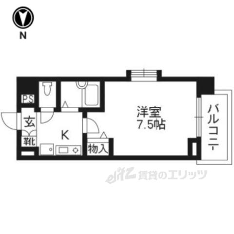 DELEAD烏丸西(1K/4階)の間取り写真