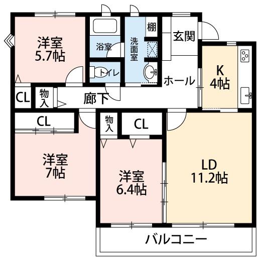 マストプラスI(3LDK/2階)の間取り写真