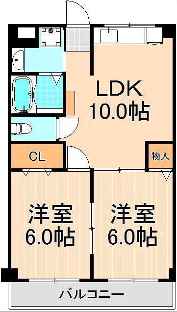 ニューグリーンハイツ(2LDK/3階)の間取り写真