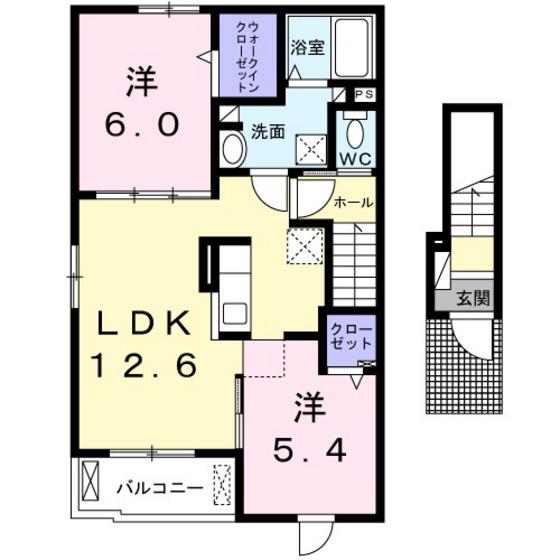 エン ファミーユ(2LDK/2階)の間取り写真