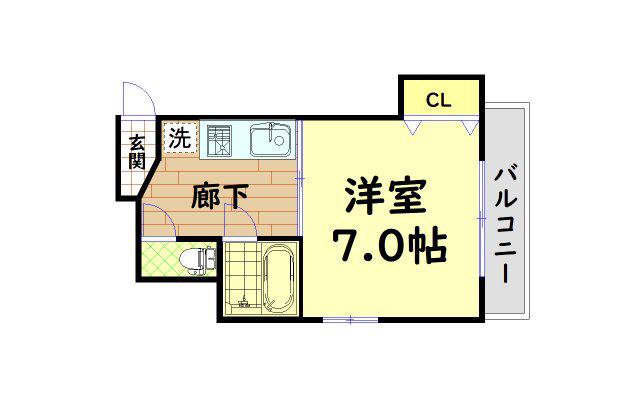 プランドールキンエー難波(1K/5階)の間取り写真