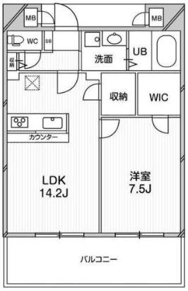 ルクレ阿波座レジデンス(1LDK/12階)の間取り写真