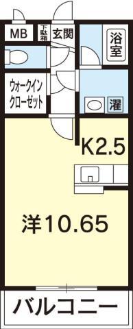 CUBE-G蔵本(1K/1階)の間取り写真