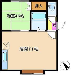 シベール313(1LDK/2階)の間取り写真