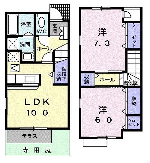 シンフォニーキャッスル(2LDK/1階)の間取り写真