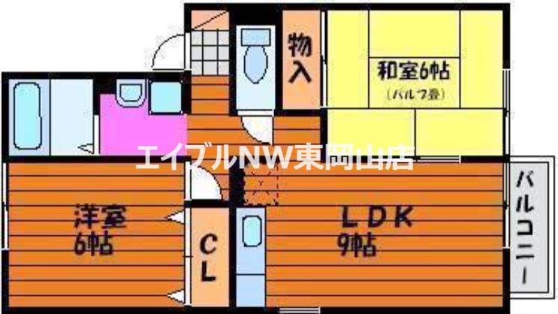 グランシャリオA棟(2DK/1階)の間取り写真