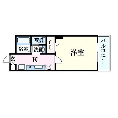フィネス昭和町II(1K/3階)の間取り写真