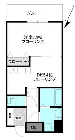 アンフオーラメグロ(1DK/6階)の間取り写真