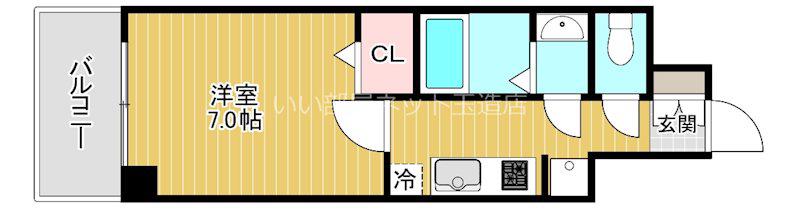 D.CLAREST玉造(1K/6階)の間取り写真