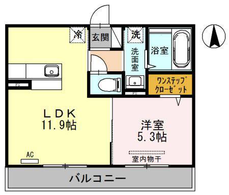 ヴィラクエンティ(1LDK/3階)の間取り写真