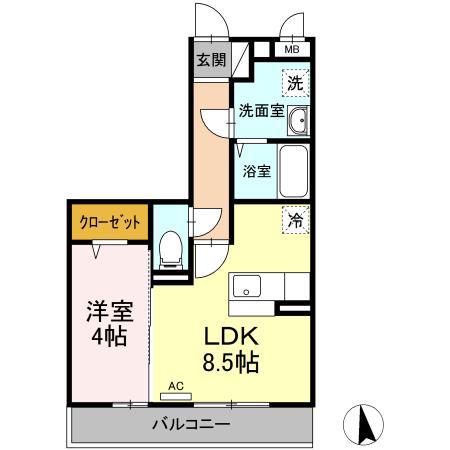 パレス イースト(1LDK/3階)の間取り写真