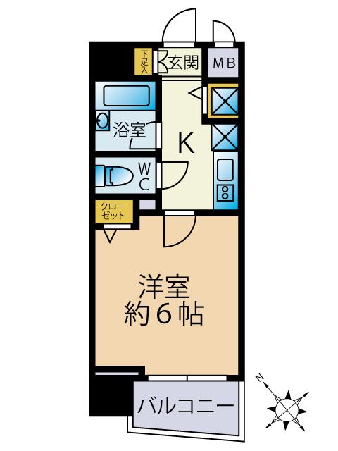 パレステュディオシンシア文京千石(1K/5階)の間取り写真