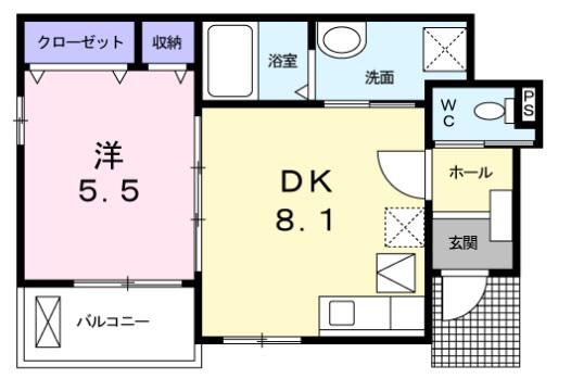 サニーコート城山(1LDK/1階)の間取り写真