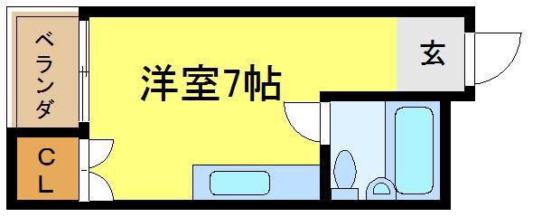 井ノ上マンション(ワンルーム/4階)の間取り写真