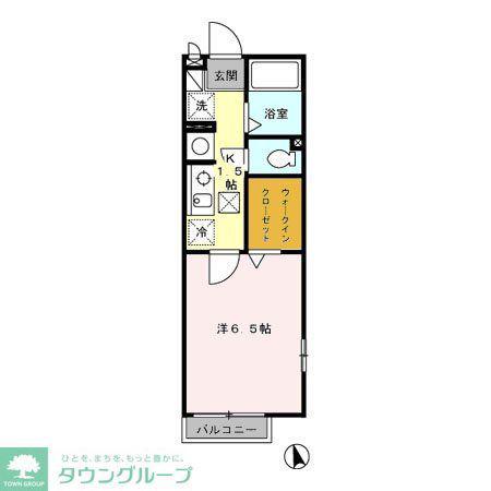 ドエルウエスト(1K/1階)の間取り写真