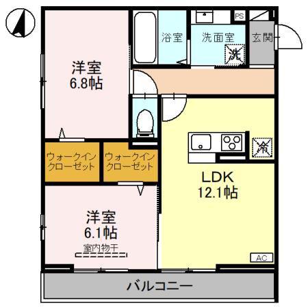レジェーロII(2LDK/2階)の間取り写真