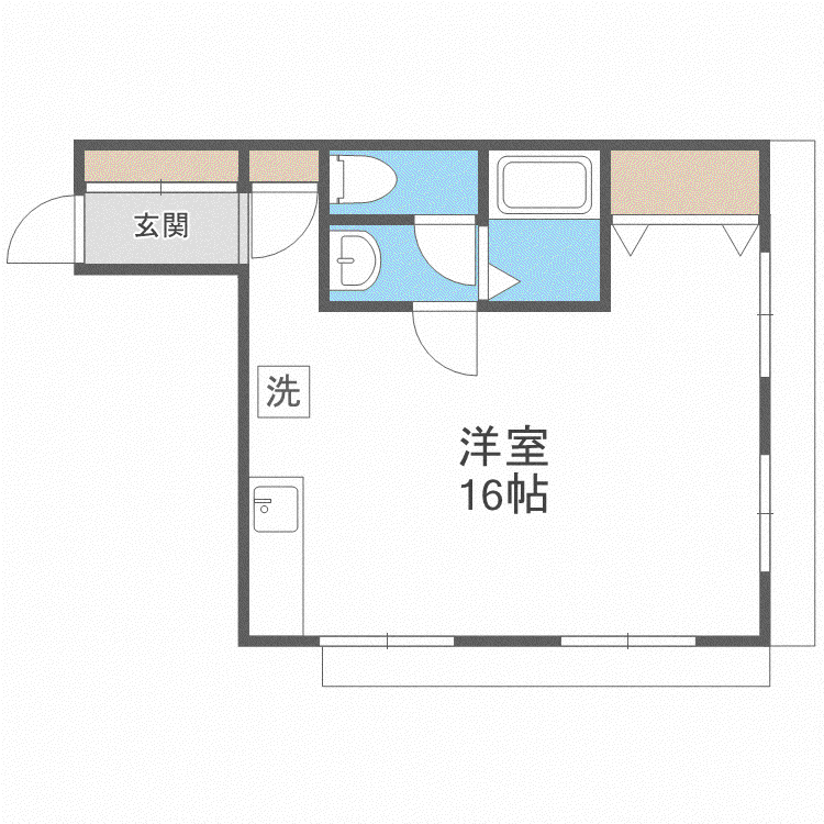 旭ヶ丘クレセントマンション(ワンルーム/2階)の間取り写真