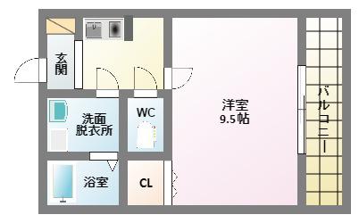 クレスト鷹合(1K/3階)の間取り写真