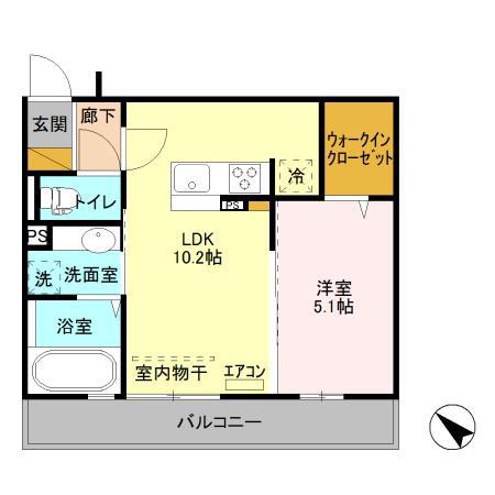 メゾン・ド・ボヌール(1LDK/1階)の間取り写真