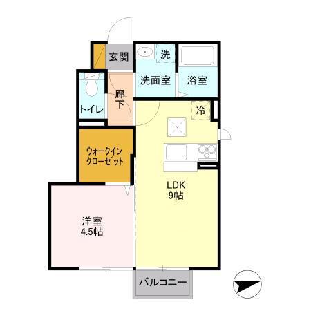 サンシャインパル(1LDK/1階)の間取り写真