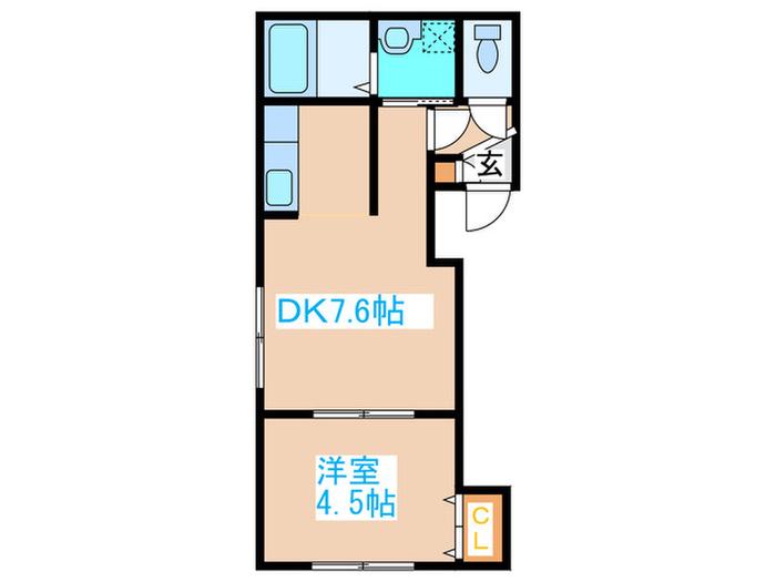 ロイヤルゲート(1DK/1階)の間取り写真