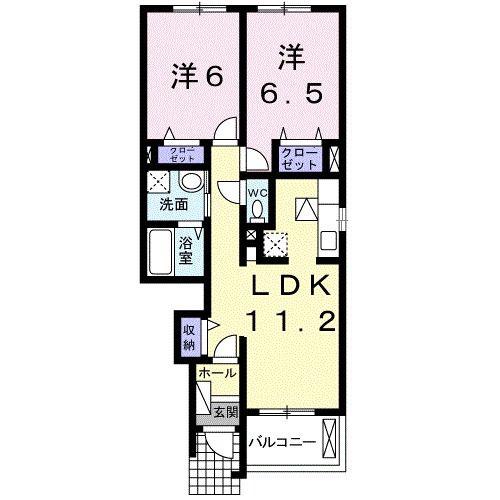 レジデンスKT(2LDK/1階)の間取り写真
