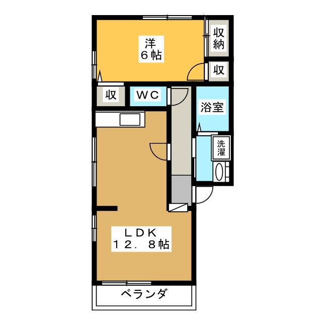 エスポワール(1LDK/2階)の間取り写真