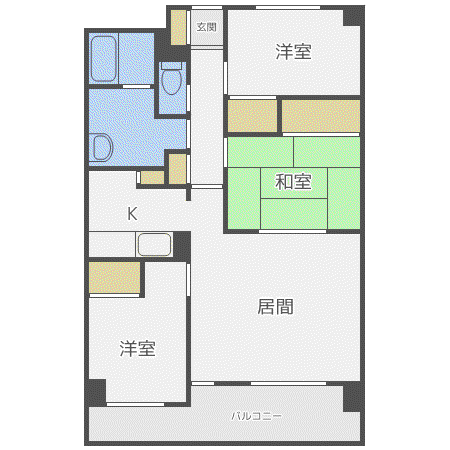 パークノヴァ北円山(3LDK/3階)の間取り写真