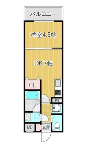 ガレリア大阪空港(1DK/3階)の間取り写真