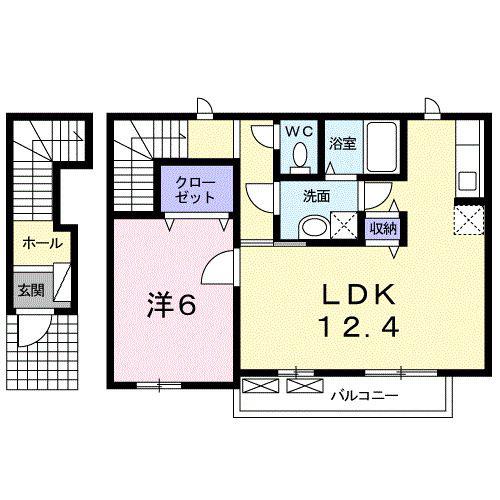 セブンフォレスト(1LDK/2階)の間取り写真
