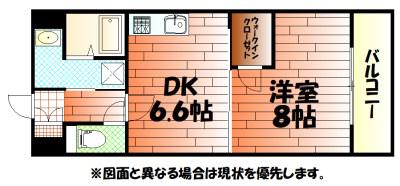 ウイングス片野II(1DK/12階)の間取り写真