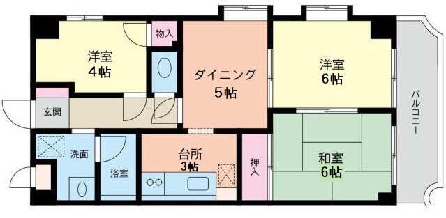 メゾンボヌール(3DK/2階)の間取り写真