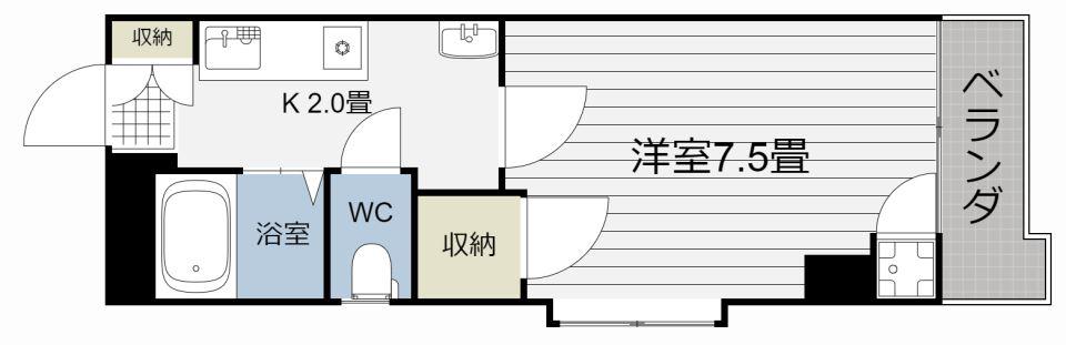 第二メゾン荒田(1K/3階)の間取り写真