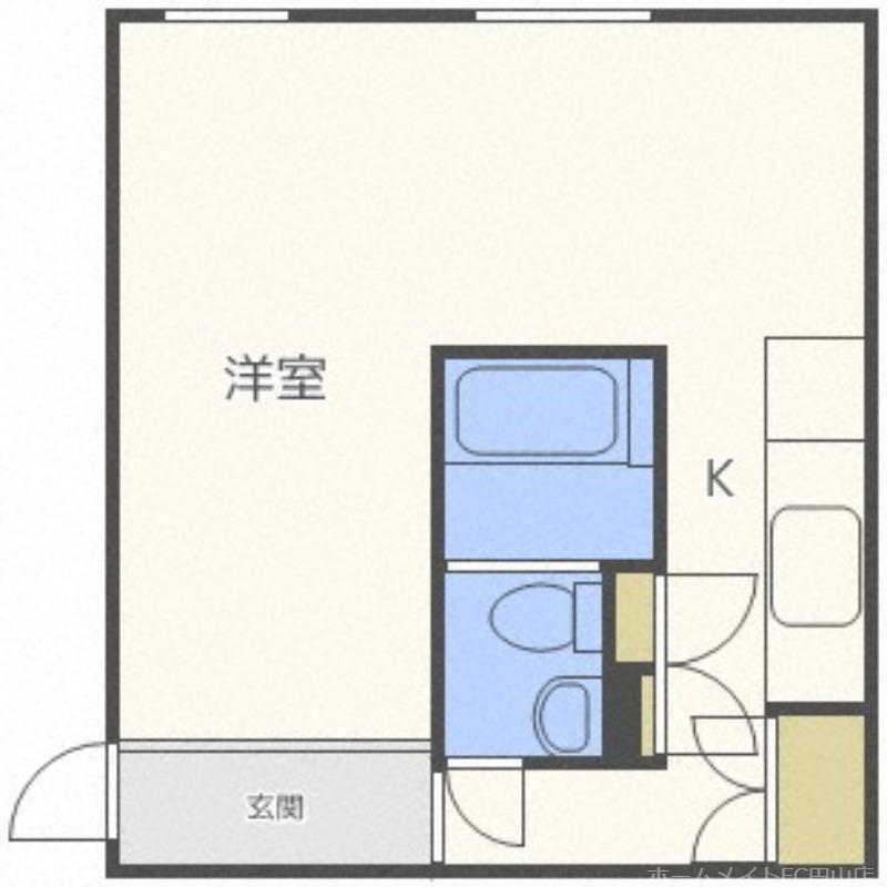 SITE01宮ヶ丘(1K/2階)の間取り写真