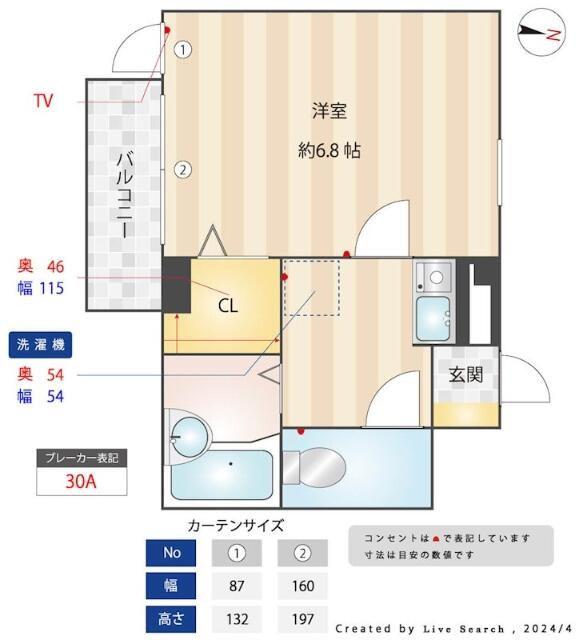 パフィオMS(1K/3階)の間取り写真