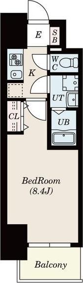 S-RESIDENCE山王(1K/2階)の間取り写真
