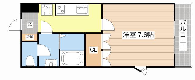 コンフォースK(1K/1階)の間取り写真