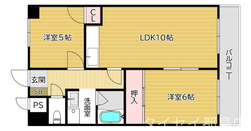 エクセランナビール(2LDK/7階)の間取り写真