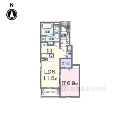 カーサセレノ(1LDK/1階)の間取り写真
