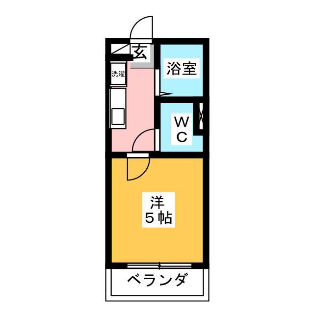 モンステラ登戸(1K/1階)の間取り写真