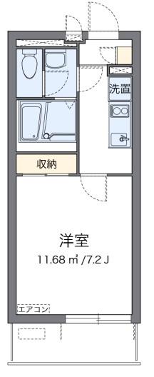 クレイノリベーラ(1K/2階)の間取り写真