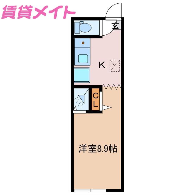 LA FAMILLE伊勢壱番館(ワンルーム/1階)の間取り写真
