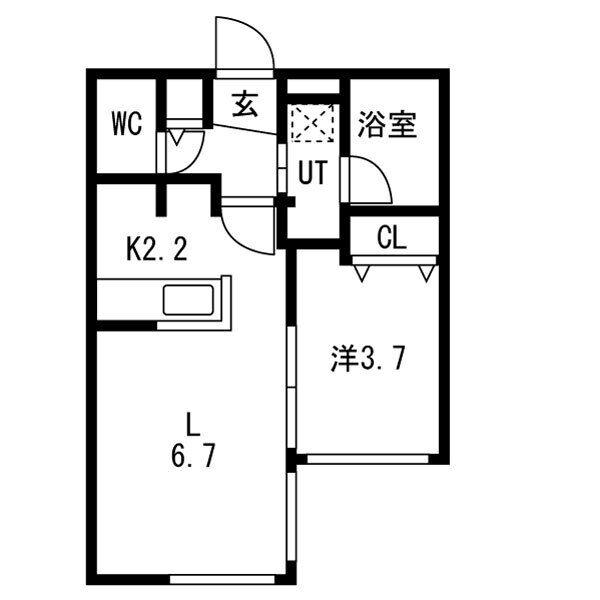 COLORE N17W5(1LDK/3階)の間取り写真