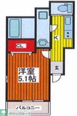 クリスティー(1K/3階)の間取り写真