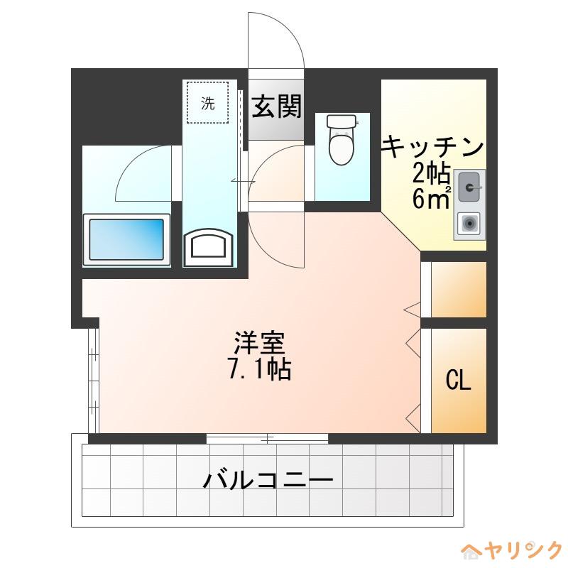 アクアキャニオンHARA(1K/4階)の間取り写真