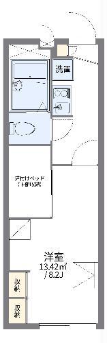 レオパレスポムール(1K/1階)の間取り写真