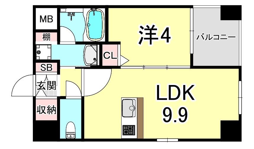 BROOKLYN SQUARE(1LDK/8階)の間取り写真