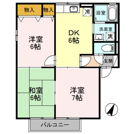 グレースKOA(3DK/2階)の間取り写真